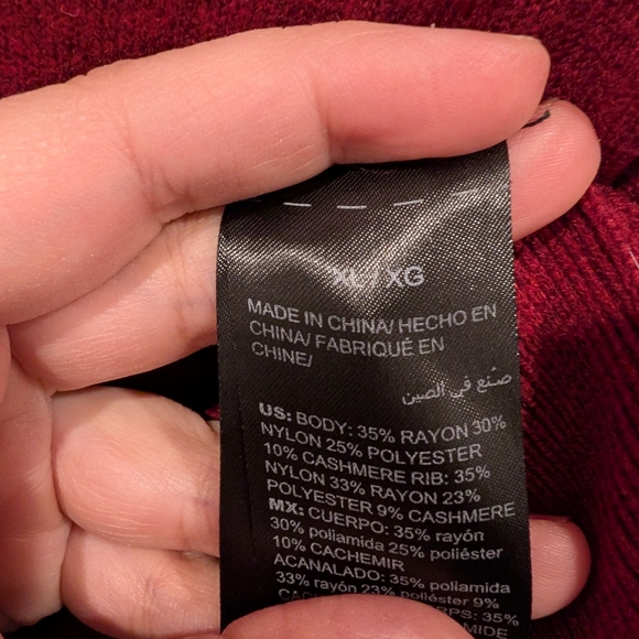 Red Long Sleeve Sweater - Picture 3 of 4